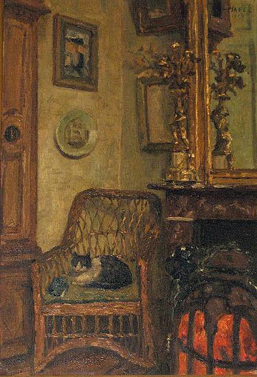 Georges Jansoone Interior with sleeping cat Germany oil painting art